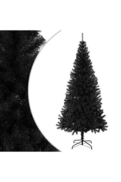 vidaxl شجرة عيد الميلاد الاصطناعية مع حامل أسود 180 سم من مادة البولي فينيل كلوريد