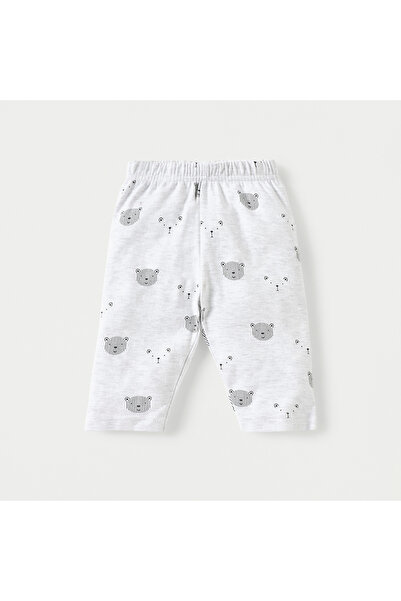 Juniors Bear Print Long Sleeves Shirt and Elasticated Pyjama Set