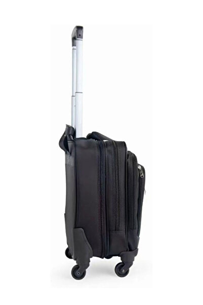 PK PARTNER حقيبة CHUBONT PILOT المصنوعة من جلد البولي يوريثان الفاخر ذات الأربع عجلات، تناسب أجهزة الكمبيوتر المحمولة حتى 17 بوصة، وحقيبة بعجلات تزن 10 كجم