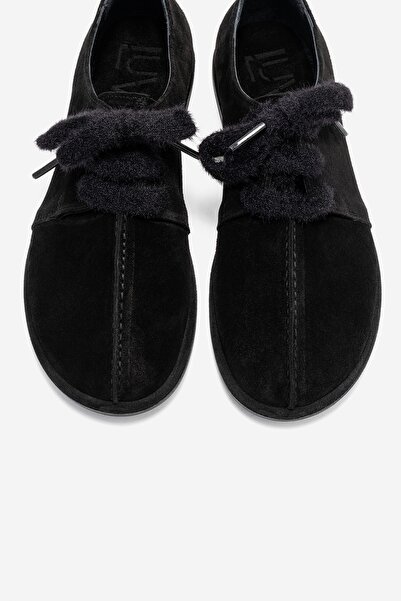 LuviShoes DENORA Siyah Süet Hakiki Deri Kadın Günlük Ayakkabı
