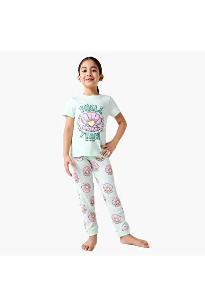 Juniors Printed T-shirt and Pyjamas - Set of 2