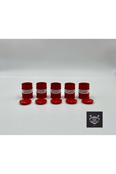 FMK HOBBY 1:18 Scale Red Oil Drum Set of 5 – Diorama Model Car Accessory – Garage and Service Decor