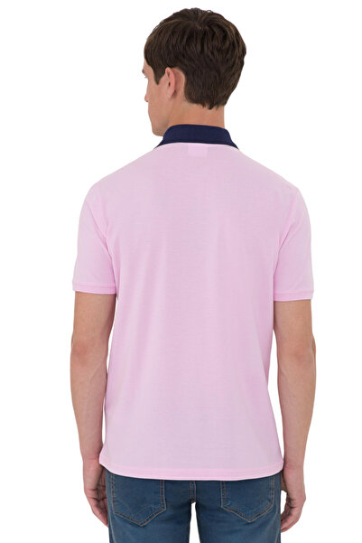 U.S. Polo Assn. Ανδρικό μπλουζάκι με γιακά πόλο σε χρώμα περιστέρι