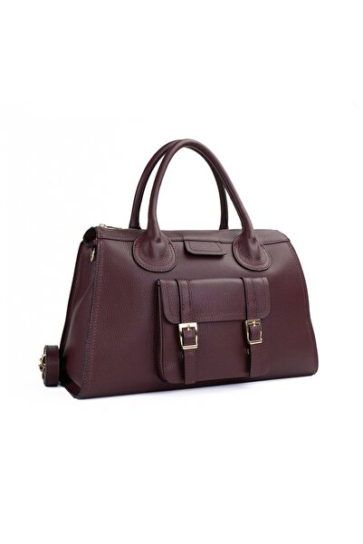 Posete Fagaras Poseta Piele Tiara - Bordo, 1 Compartiment, 2 Buzunare Interio...