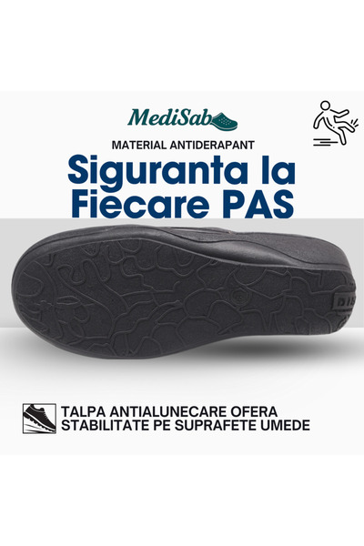 MediSab Ultra light anatomical medical clogs, eco-leather, BLACK color -103i