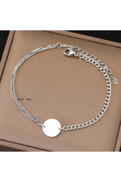 KEVSA Jewelry Brățară din oțel inoxidabil – Monedă norocoasă – BF907