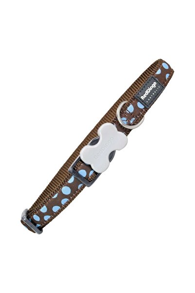 RedDingo Zgardă pentru câini Red Dingo Albastru Maro cu Buline (1,5 x 24-36 cm)