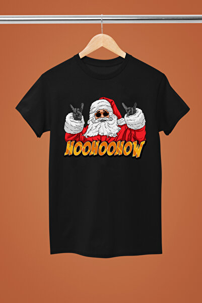 MAGORS تيشيرت روك قطني مطبوع عليه عيد الميلاد نويل بأكمام قصيرة وقصة عادية