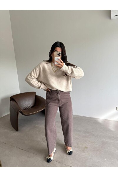 Bade Butik Καφέ φαρδύ τζιν σαλούπα