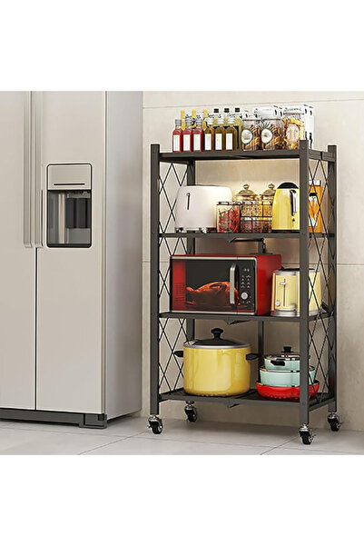 Topone1Topone1 Four-Tier Folding Storage Rack Large-Capacity Metal Shelving U...