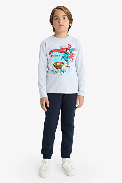 DeFacto Navy Blue Boys' Thick Sweatpants with Elastic Waist