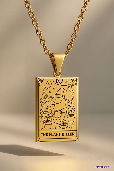 ArtinArt قلادة التارو القاتلة للنباتات |   قلادة من الفولاذ المقاوم للصدأ بال...