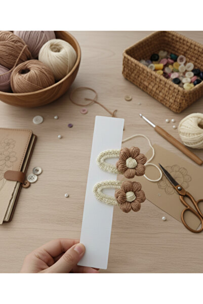 Sepia Shopping KIZ ÇOCUK TOKA PUF ÇİÇEK 2'Lİ ÇITÇITLI TOKA SETİ