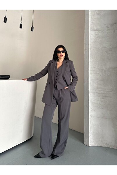 MYGİYİMİSTANBUL jacket vest palazzo pants 3-piece suit