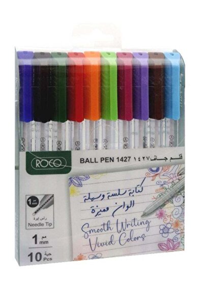 Roco 10 Piece Smooth Writing Ballpoint Pens Multicolour