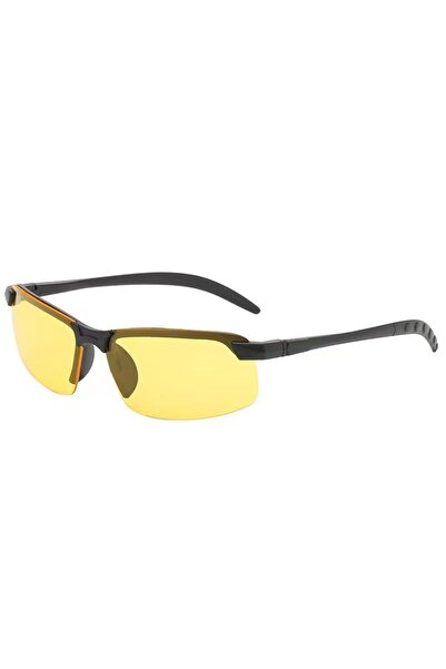 Flippy Night Vision Polarized Glasses, Yellow Lens, Black Frame, 14 x 3.7 cm
