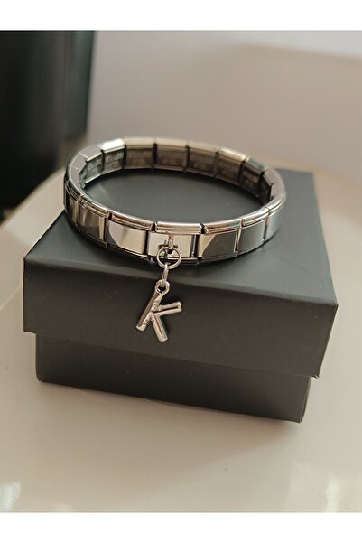 Kudi Italian Bracelet with a Charm Letter K Attached to It