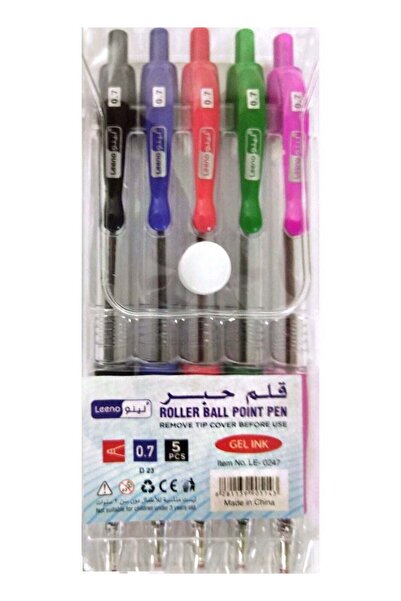 LEENO Pack of 5 Assorted Color 0.7 mm Ballpoint Pens