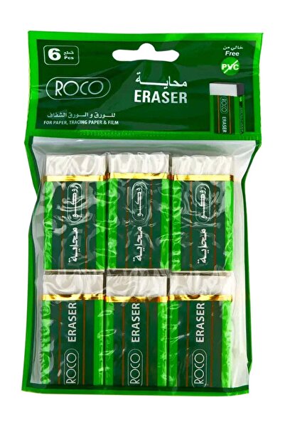 Roco 6-Piece Eraser Set White