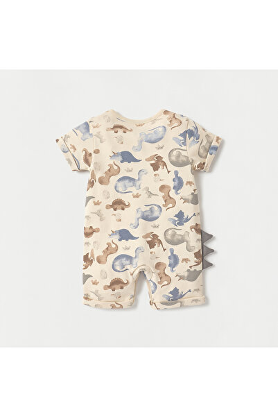 Juniors All-Over Dinosaur Print Romper