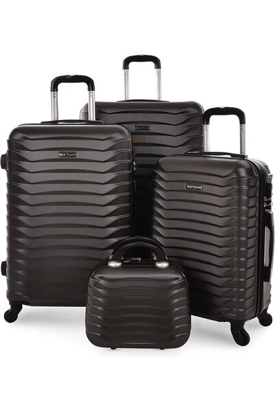 New Travel 4-Piece Unisex Wheeled Luggage Set 12/20/24/28 Inch, Grey (ABS)