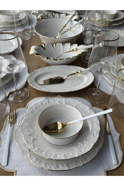 ROSSEV İris Gold Yemek Takımı 96 Parça 6 Kişilik