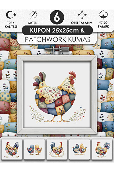 FabricMarket Patchwork Kumaş Seti – Dikiş ve Hobi İçin %100 Pamuk Desenli Kumaş Kuponları