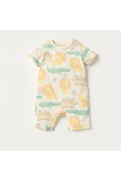 Juniors Animal Print Rompers with Short Sleeves - Set of 2