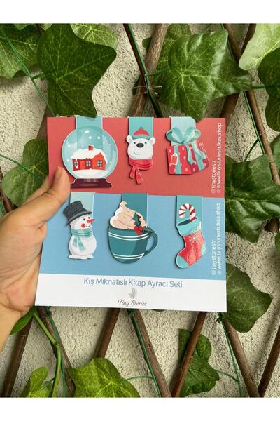 tinystoriestr علامة كتب مغناطيسية - رأس السنة - موضوع الشتاء