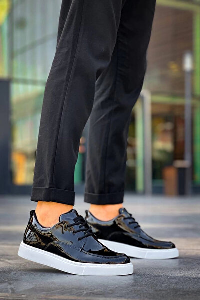 Işıltı kidss Kb-X5 Kuback Black Patent Leather Casual Men's Shoes