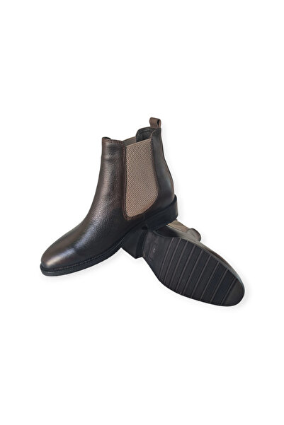 MelAlp Men's Genuine Leather Boots with Side Elastic