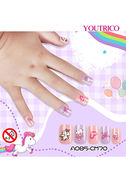 Youtrico أظافر فتاة DIY، أظافر صناعية لطيفة وممتعة، مع غراء جيلي مدمج، مناسبة...