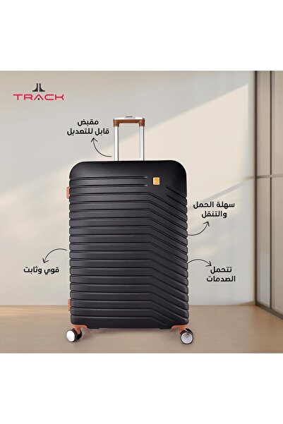 Track 3-piece Hard Travel Luggage Set 30/25/20 inch (ABS) - Black