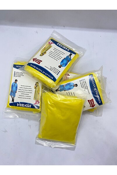 emrmadenietiket Tek Kullanımlık Kullan At Yağmurluk Sarı - 2 Mikron