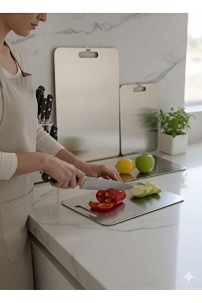 Stillo لوح تقطيع من الفولاذ المقاوم للصدأ 2 قطعة