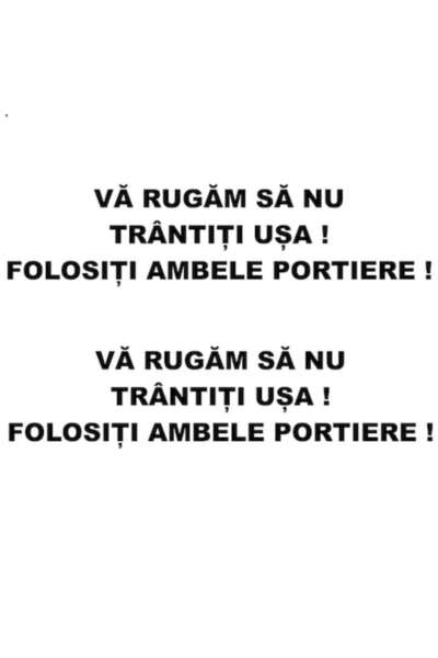 Oracal Set 2 stickere Uber, Bolt, Taxi, nu trantiti usa, folositi ambele portiere, 20cm, negru