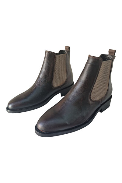 MelAlp Men's Genuine Leather Boots with Side Elastic