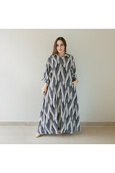 LINELLE فستان كاجوال نسائي – فستان مطبوع من مزيج الرايون LCD6748