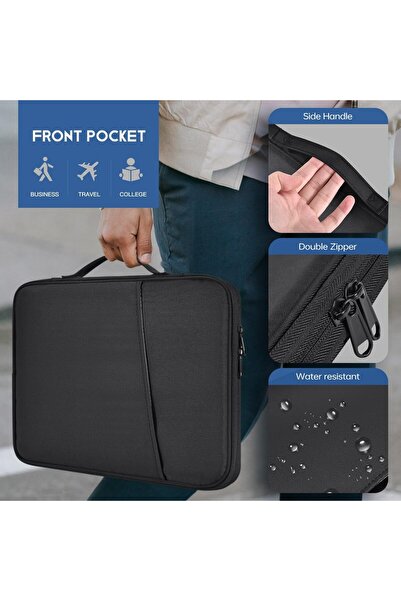 Generic Padded Travel Case for iPad Pro 12.9-13 inch & iPad Air 13 inch (M4/M3/M2) with Magic Keyboard - Bla