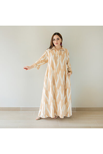 LINELLE فستان نسائي كاجوال – فستان مطبوع من مزيج الرايون