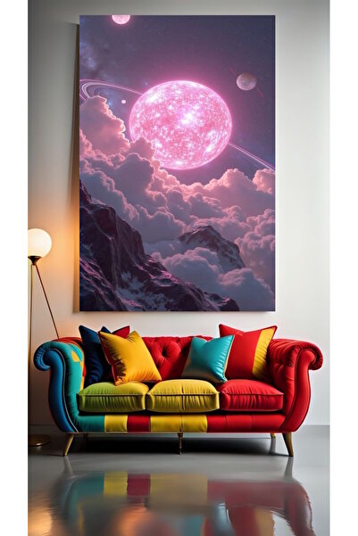özkacar PEMBE SHINING FULL MOON 1 Home Wall Salon Salon de înfrumusețare Biro...