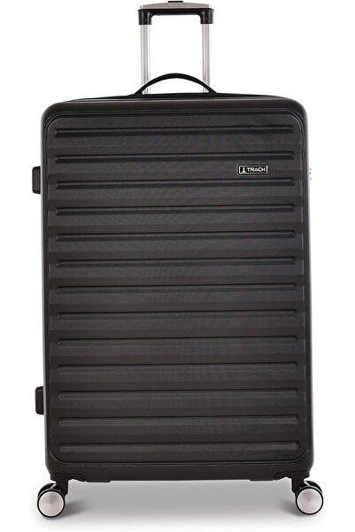 Track 3-Piece ABS Luggage Set 20/25/30 inch with TSA Lock & 4 Double Spinner Wheels (Black)