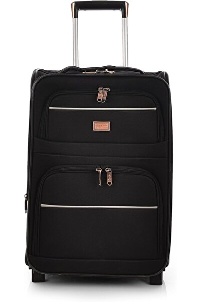 New Travel 20" Soft Fabric Carry-On Suitcase with 2 Wheels & Combination Lock - Model 9951-20 (Black