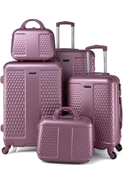New Travel 5-Piece Hard Shell Luggage Set 28/24/20/14/12 in CS005/5P Pink (ABS)