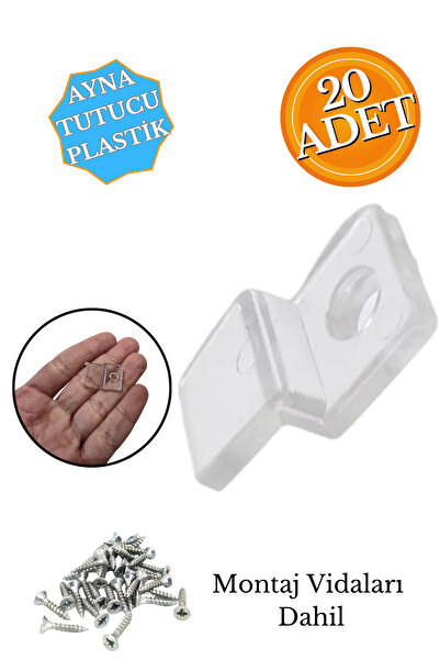 HOBİDABİ 20 Adet Ayna Tırnağı Ayna Sabitleyici Tutucu 20 Adet Ayna Montaj Vid...