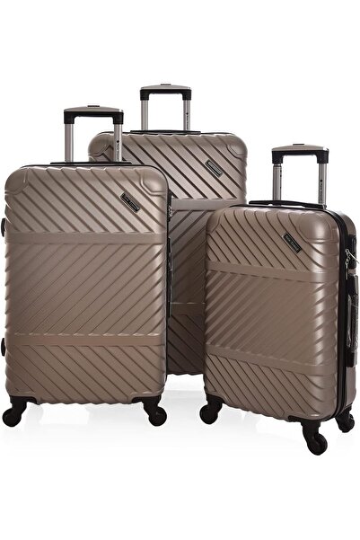 New Travel 3-Piece Hard ABS Lightweight Luggage Set with 3-Digit Combination Locks & 4 Wheels (Champ