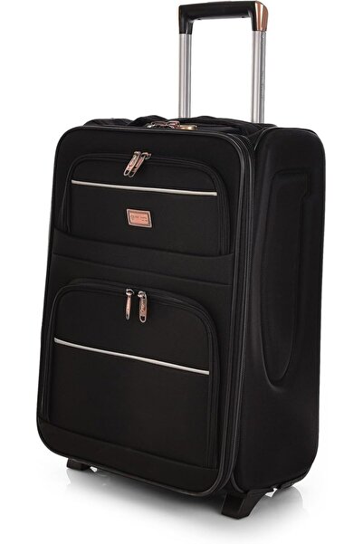 New Travel 20" Soft Fabric Carry-On Suitcase with 2 Wheels & Combination Lock - Model 9951-20 (Black
