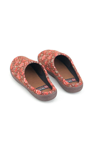 GEZER Γυναικείες παντόφλες, καφέ με με τύπωμα , μέγεθος 38, 24,5 cm, άνετες και ζεστές