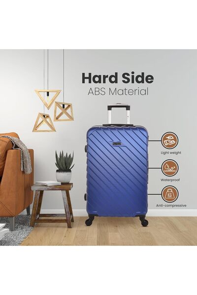 New Travel 3-Piece ABS Hard Shell Luggage Set (50/60/71 cm) - Navy