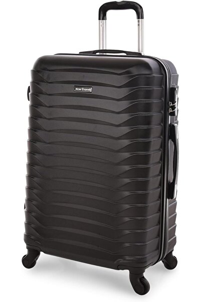 New Travel 4-Piece Unisex Rolling Luggage Set 12/20/24/28 Inch - Black (ABS)
